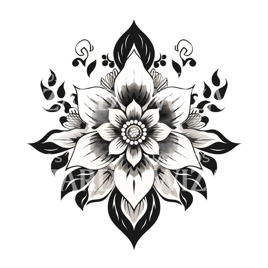 Dekoratives Blumen-Tattoo-Design