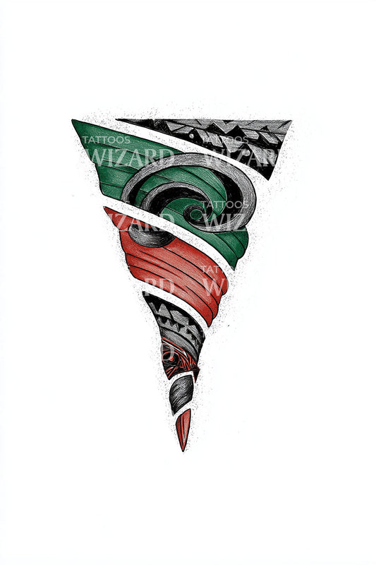 Desenho de Tatuagem Espiral Maori de Vanuatu