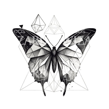 Geometric Butterfly Tattoo Design