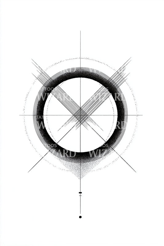 Vektor Halo Eclipse Tattoo Design