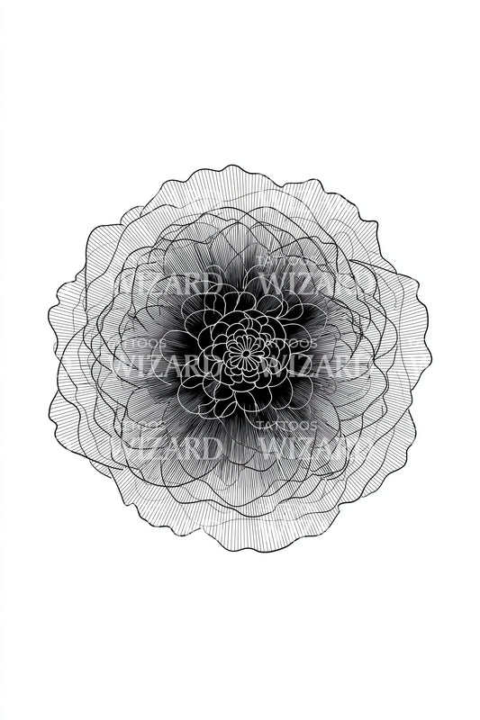 Design de Tatuagem Flor de Pétala de Véu