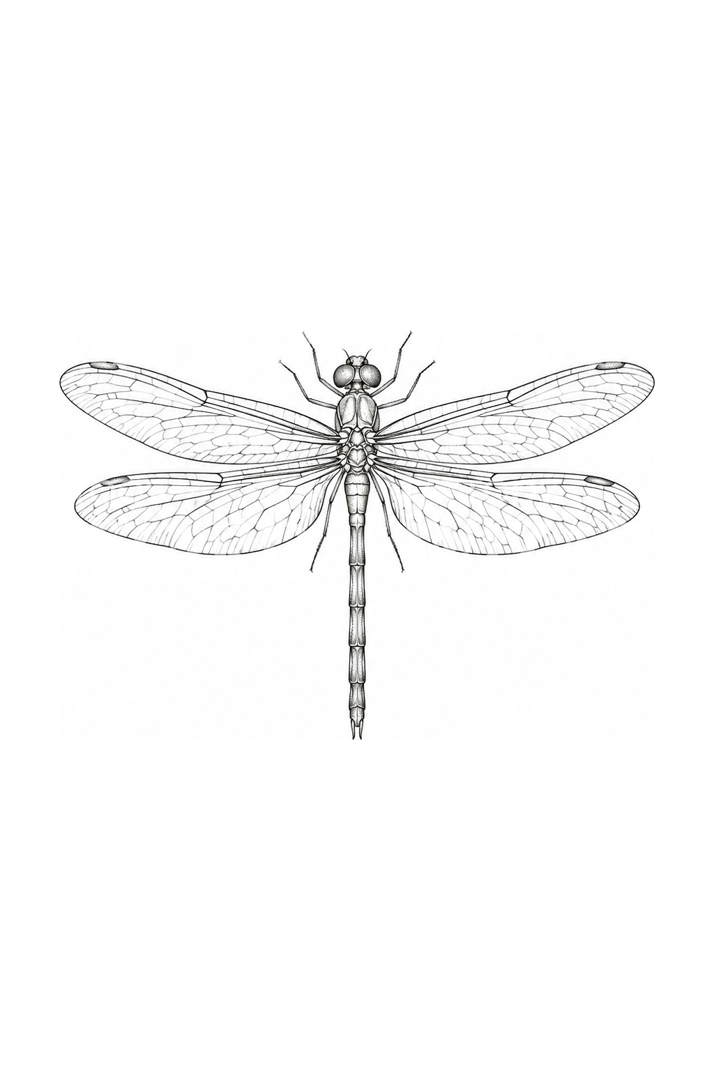 Ali di libellula venate, tatuaggio fine line