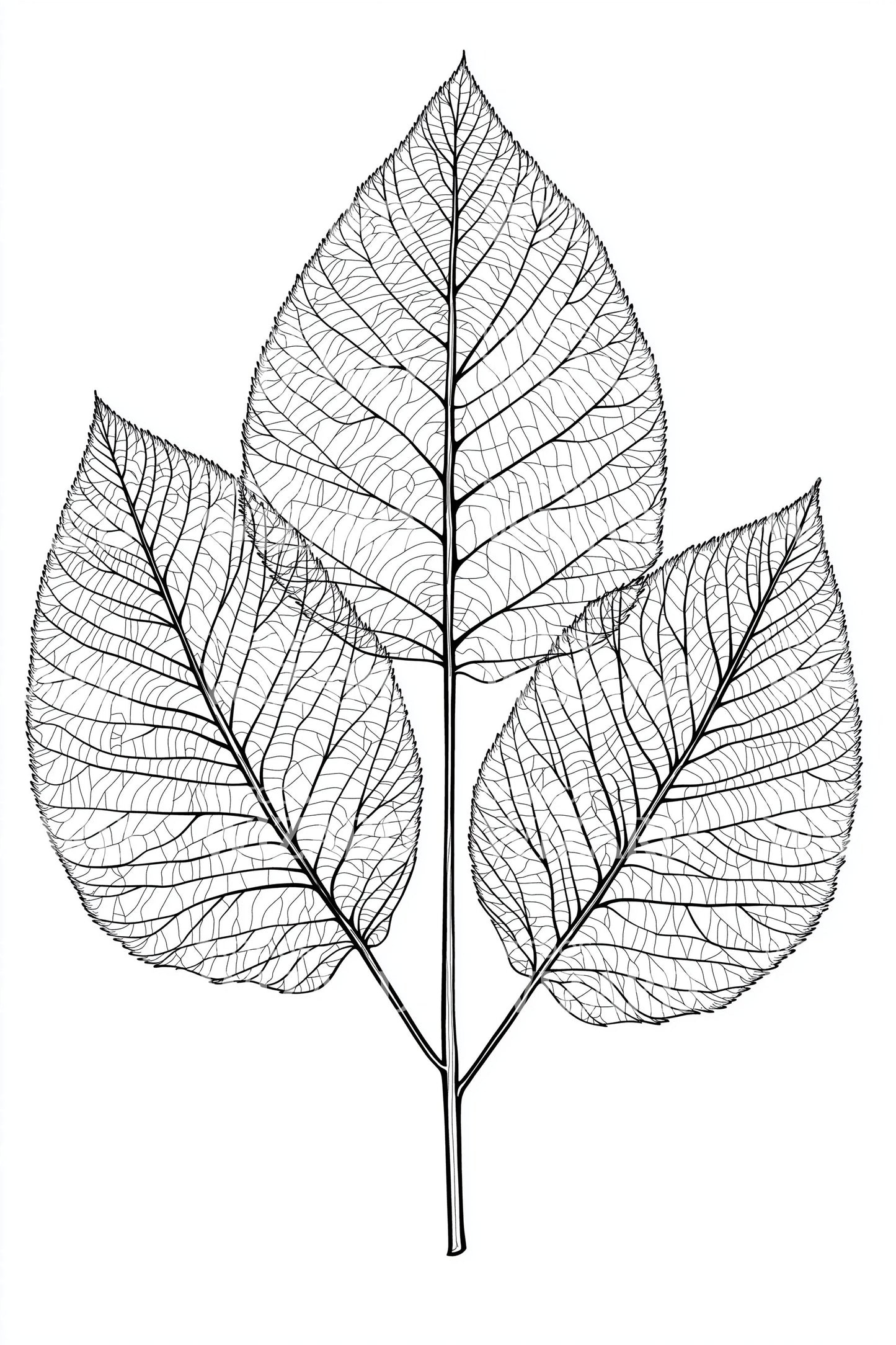 Veined Leaf Trio Tattoo Design