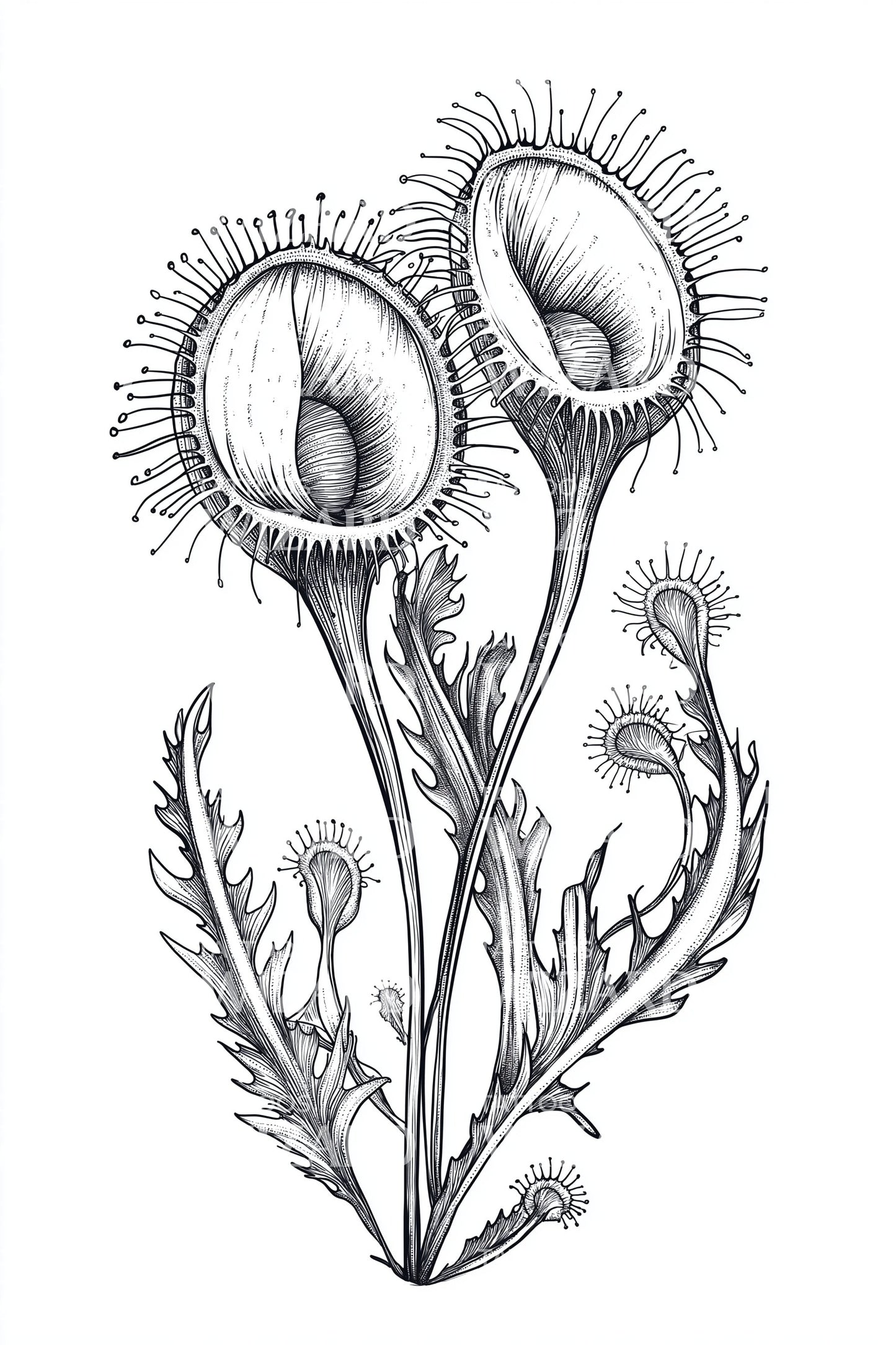 Venus Flytrap Bouquet Tattoo Design