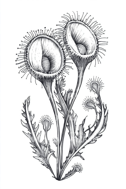 Venus Flytrap Bouquet Tattoo Design