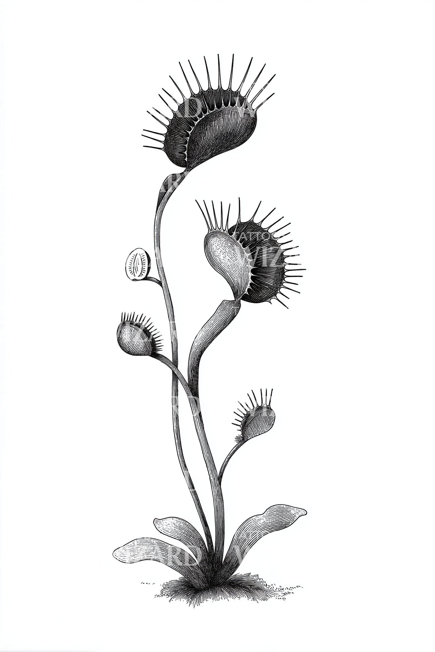 Venus Flytrap Bud Tattoo Design