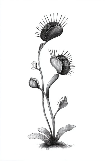 Venus Flytrap Bud Tattoo Design