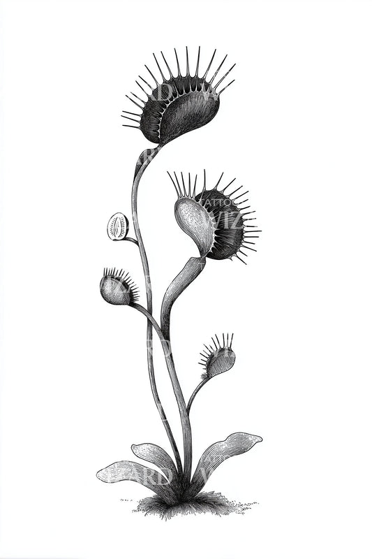 Venus Flytrap Bud Tattoo Design