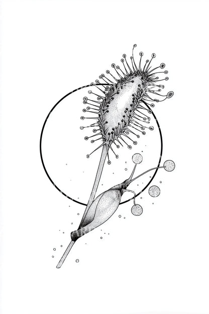 Venus Flytrap Orb Tattoo Design