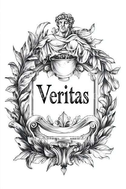 Veritas Ornate Crest Tattoo Idea