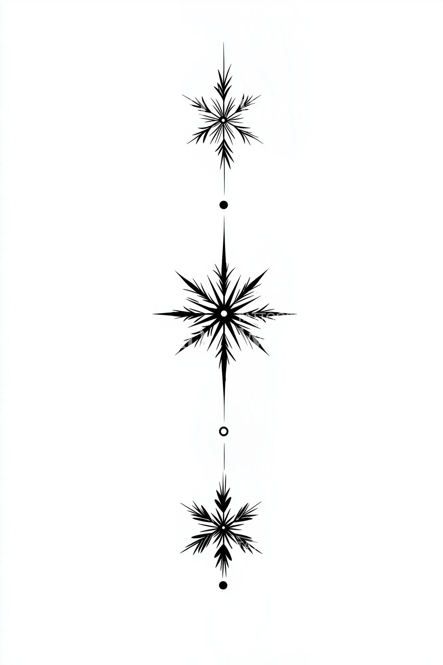 Vertical Celestial Stars Tattoo Design