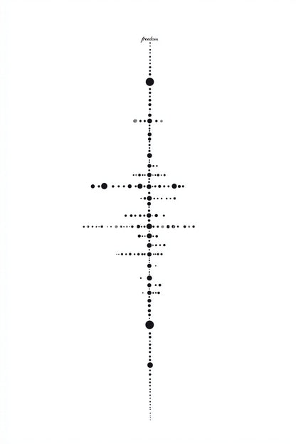 Vertical Dot Grid Alignment Tattoo Design