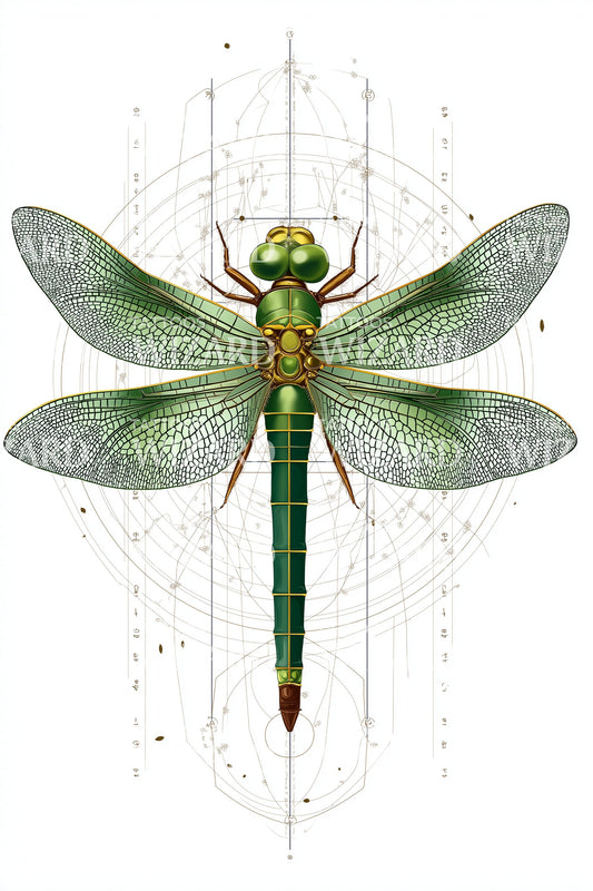 Vertical Dragonfly Totem Tattoo Idea