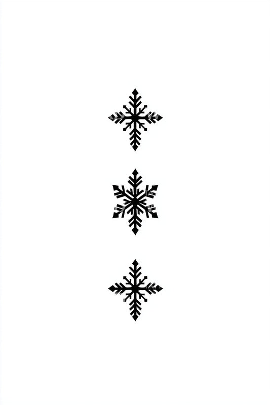 Vertical Falling Snowflakes Tattoo Idea
