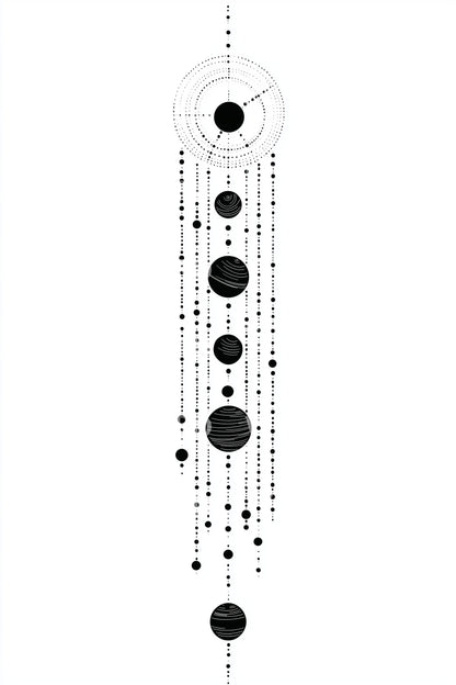 Vertical Moon Phases Tattoo Idea