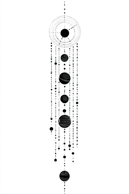 Vertical Moon Phases Tattoo Idea