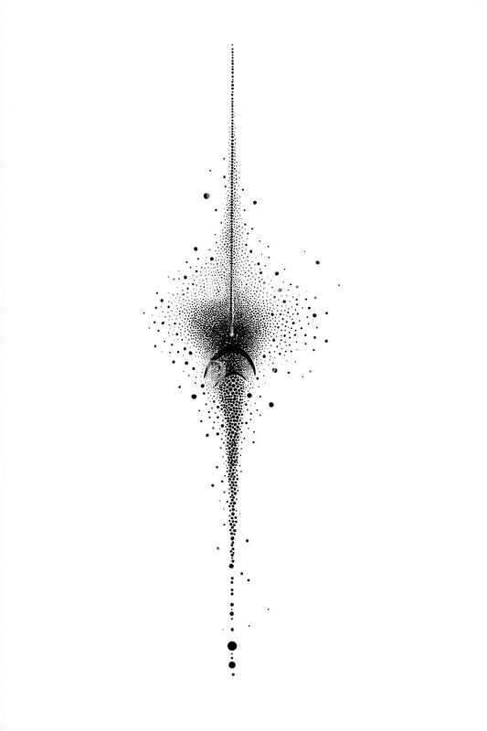Vertical Nebula Burst Tattoo Design