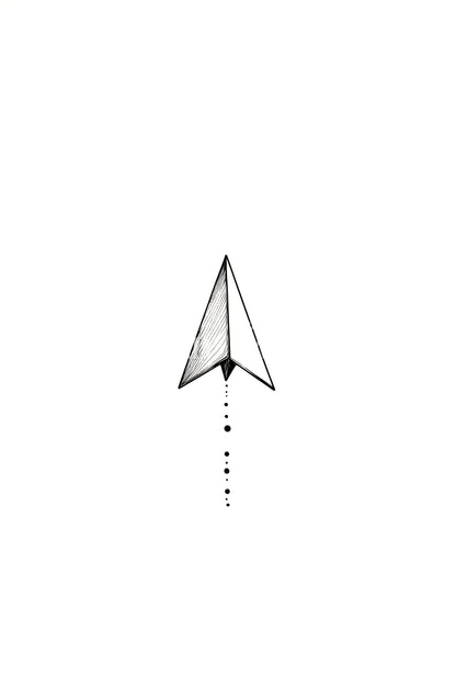 Vertical Paper Plane Tattoo Idea