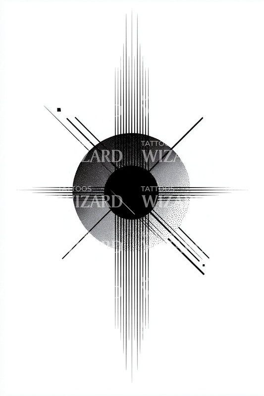Verticale Puls Zonsverduistering Tattoo Idee