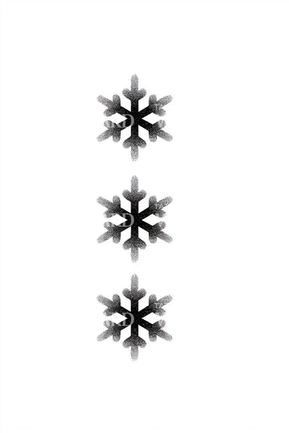 Vertical Snowflake Trio Tattoo Design
