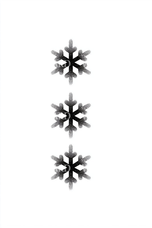 Vertical Snowflake Trio Tattoo Design