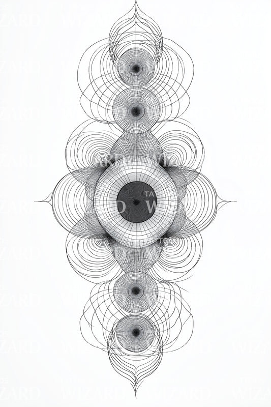 Verticaal Spiro Stapel Tattoo Idee