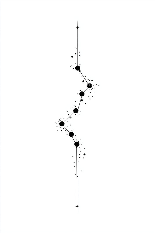 Vertical Star Path Tattoo Design