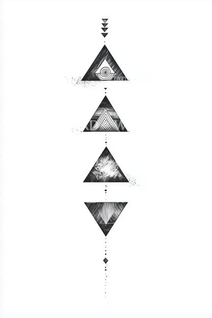 Vertical Triangle Totem Tattoo Design