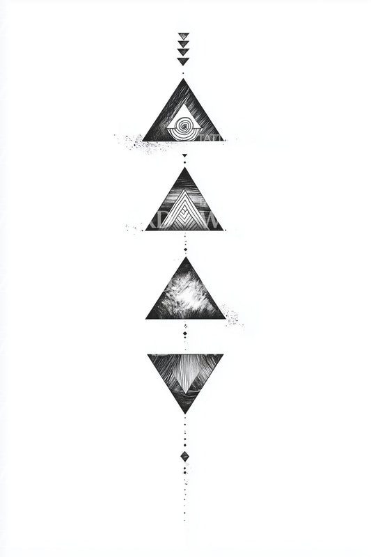 Vertical Triangle Totem Tattoo Design