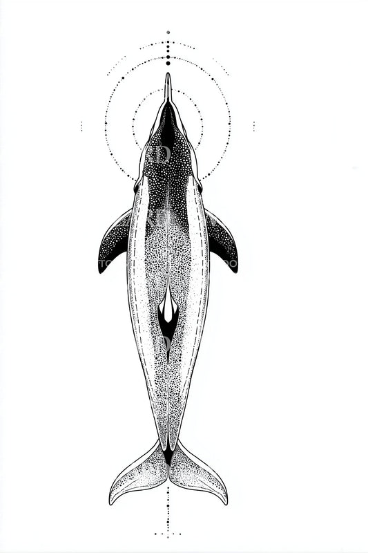 Vertical Whale Totem Tattoo Design