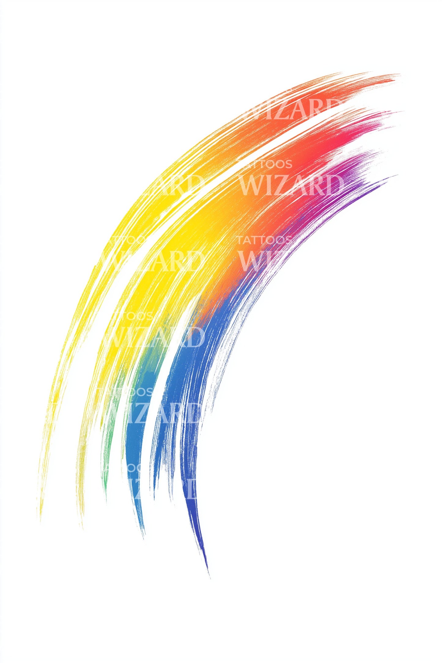 Vibrant Brush Rainbow Tattoo Idea