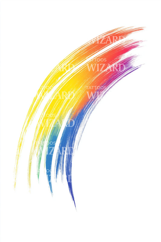 Vibrant Brush Rainbow Tattoo Idea