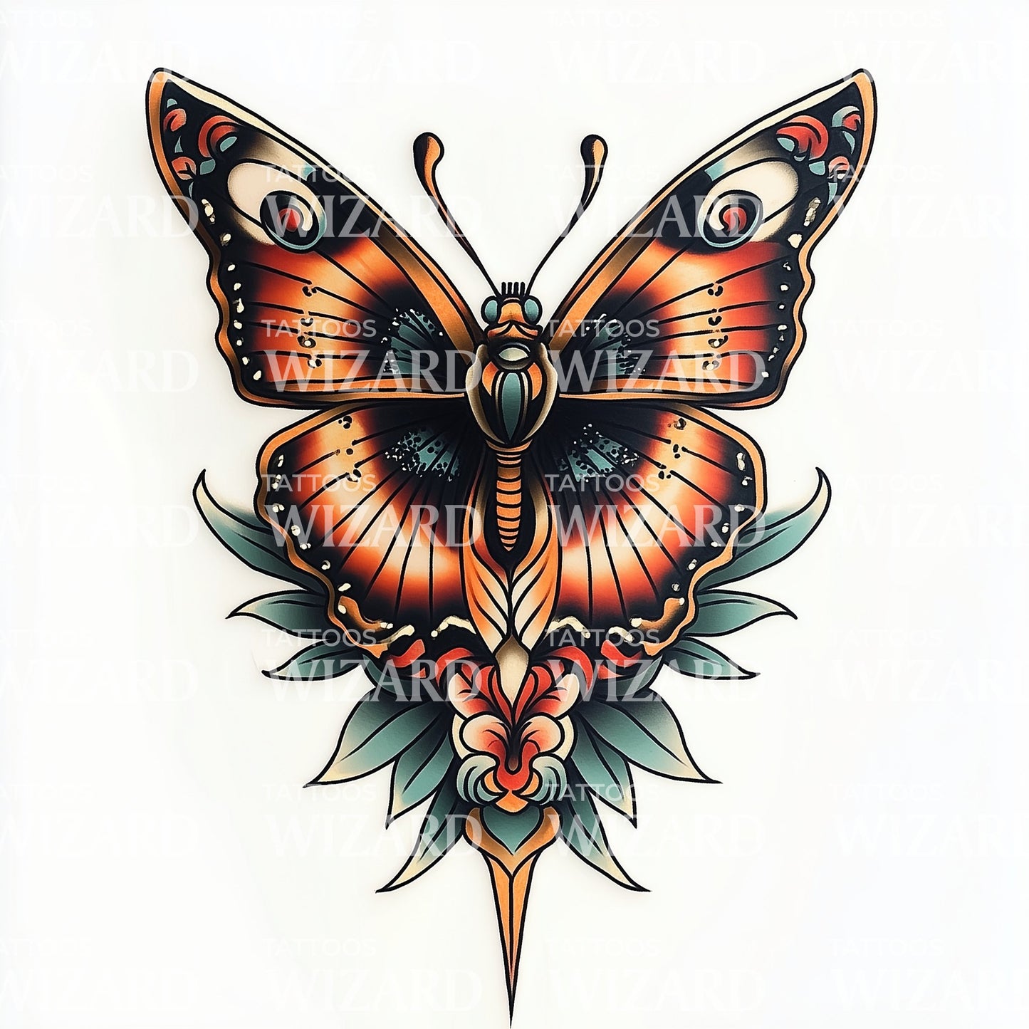 Vibrant Colors on Elegant Monarch Butterfly Tattoo Design