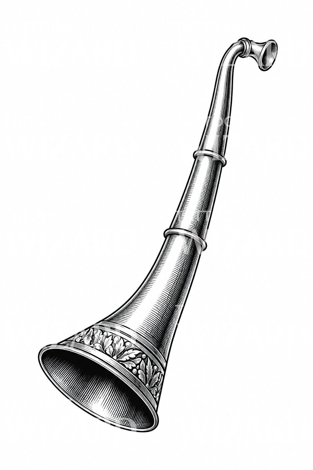 Victorian Ear Trumpet Tattoo Design