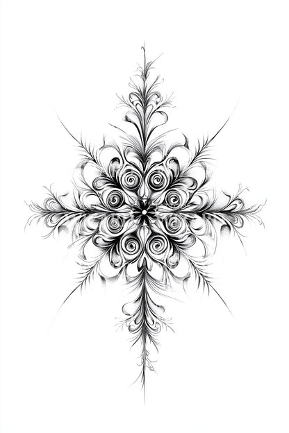 Desenho de Tatuagem Roseta Ornamental Vitoriana