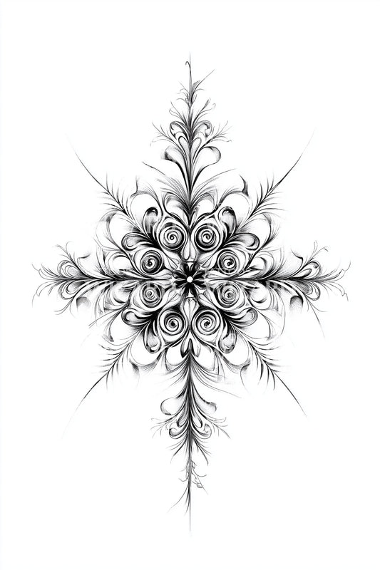Desenho de Tatuagem Roseta Ornada Vitoriana