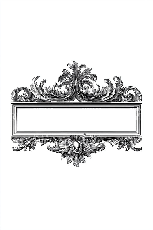 Victorian Plaque Frame Tattoo Design