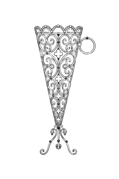 Victoriansk tatoveringsdesign med blomsterholder