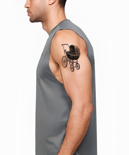 Diseño de tatuaje de cochecito victoriano
