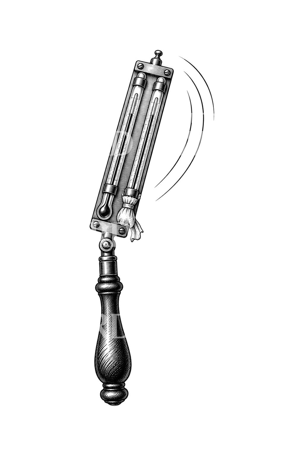Victoriansk slingpsykrometer som tatueringsillustration
