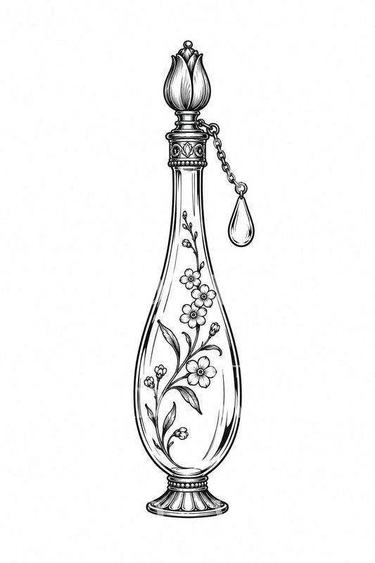 Tattoo di ampolla vittoriana delle lacrime con non ti scordar di me