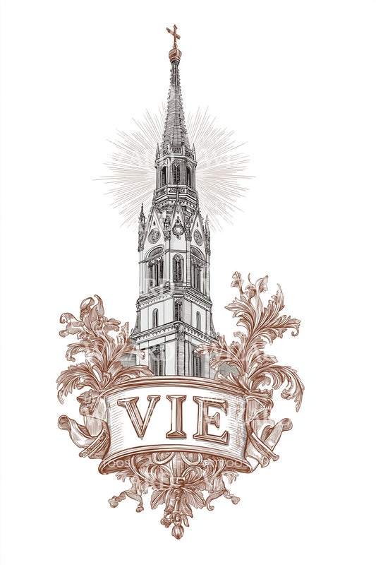 Vienna Gothic Spire Tattoo Design