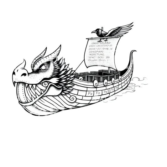 Viking Dragon Ship Tattoo Design