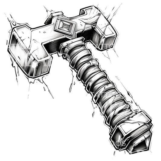 Viking Hammer Tattoo Design