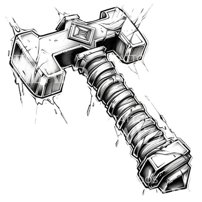 Viking Hammer Tattoo Design