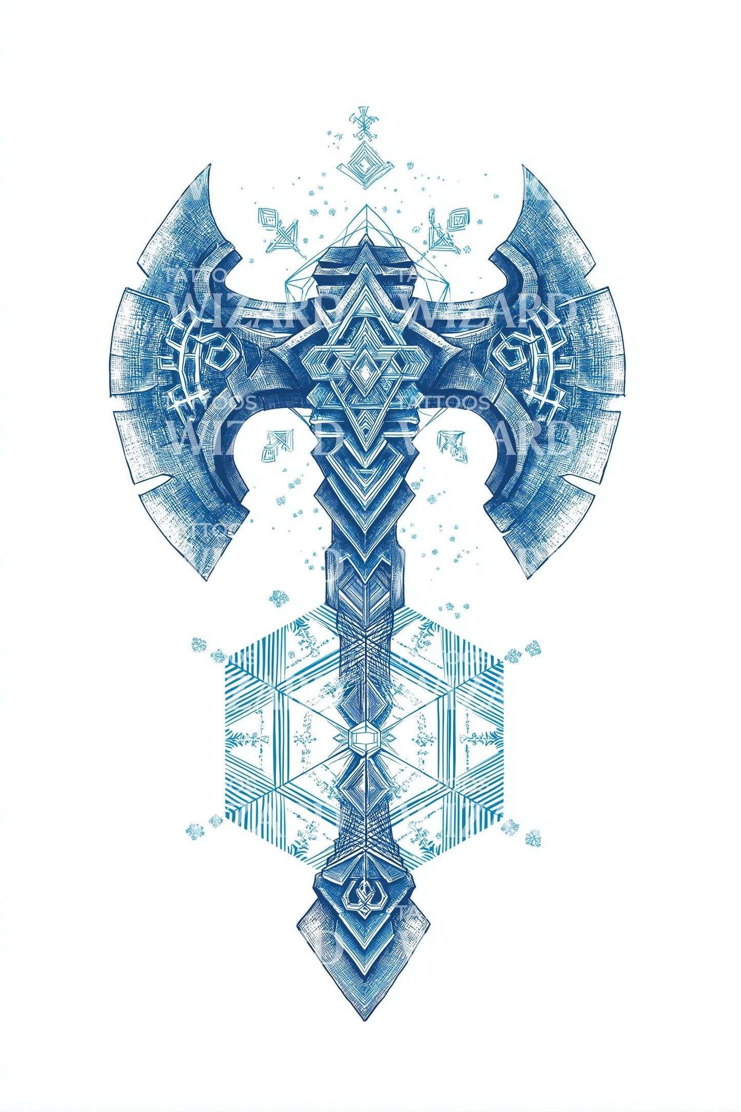 Viking Ice Axe Sigil Tattoo Design