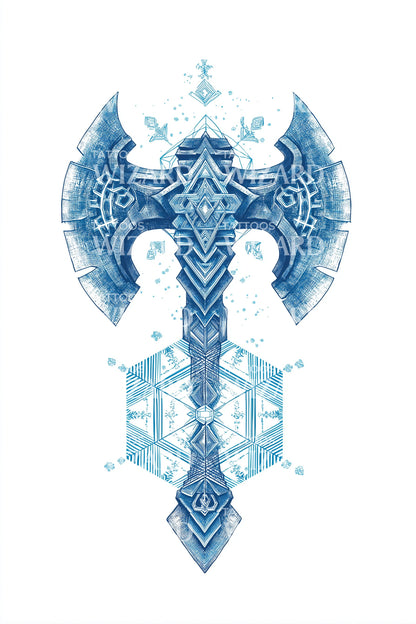 Viking Ice Axe Sigil Tattoo Design