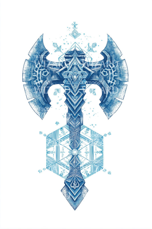 Viking Ice Axe Sigil Tattoo Design