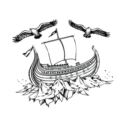 Viking Longship Tattoo Design