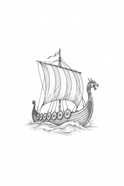 Viking Longship Under Sail Tattoo Idea